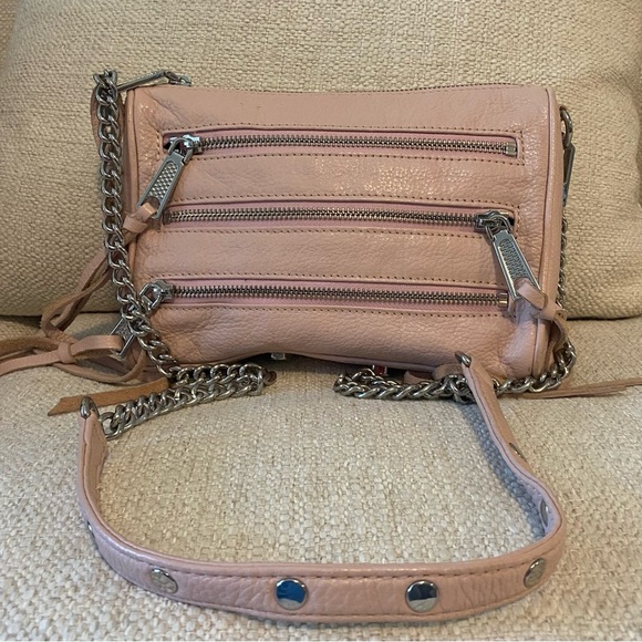 Rebecca Minkoff
5 Zip Rocker Leather Crossbody Bag, Pink/Blush silver hardware - Picture 4 of 12
